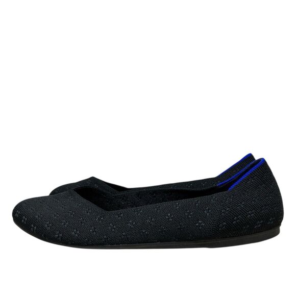 Rothy’s Black Knit Round-Toe Flats | Womens 11.5 | Chic Dressy Slip-On - Picture 5 of 11